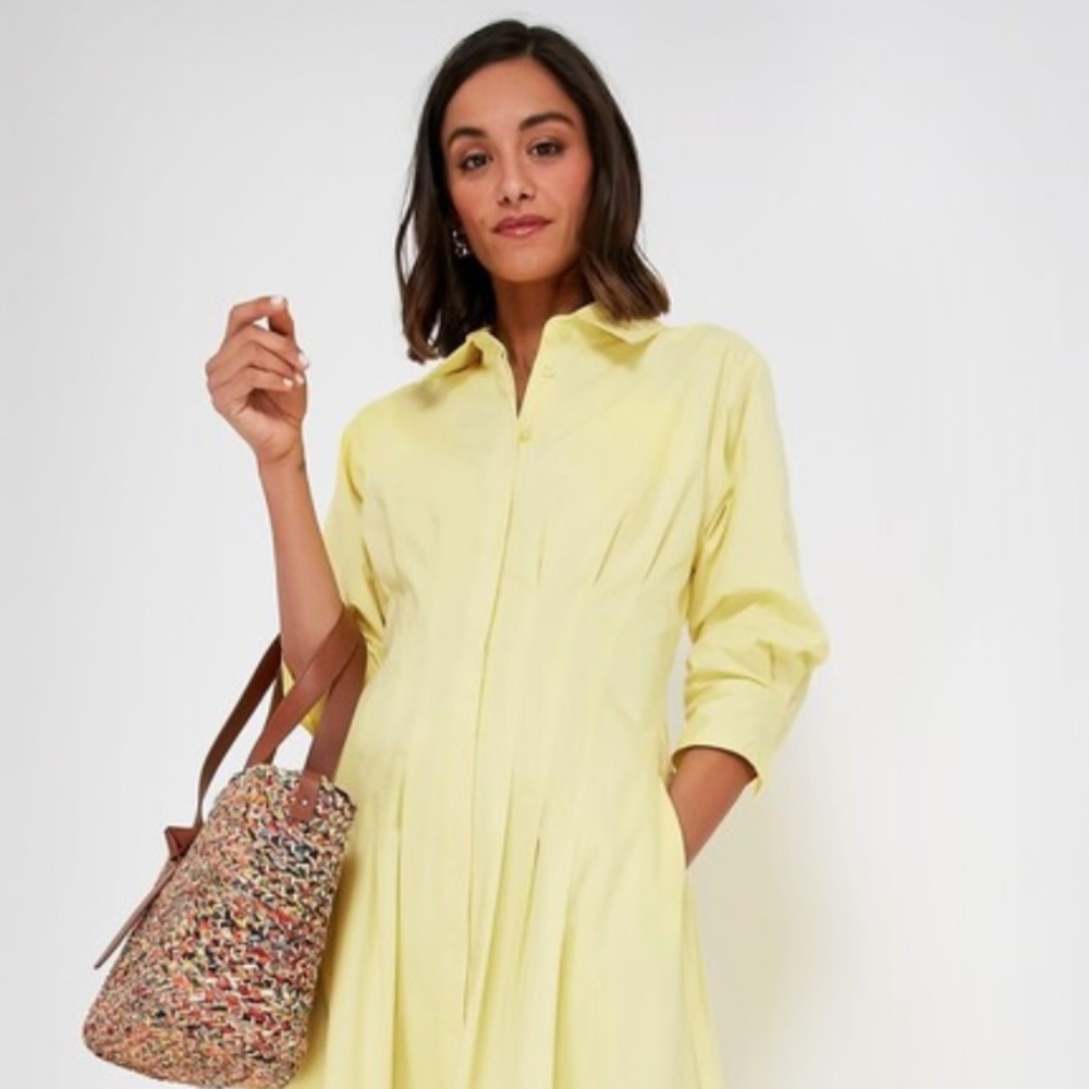Tuckernuck limoncello jazz cotton poplin pin tuck dress